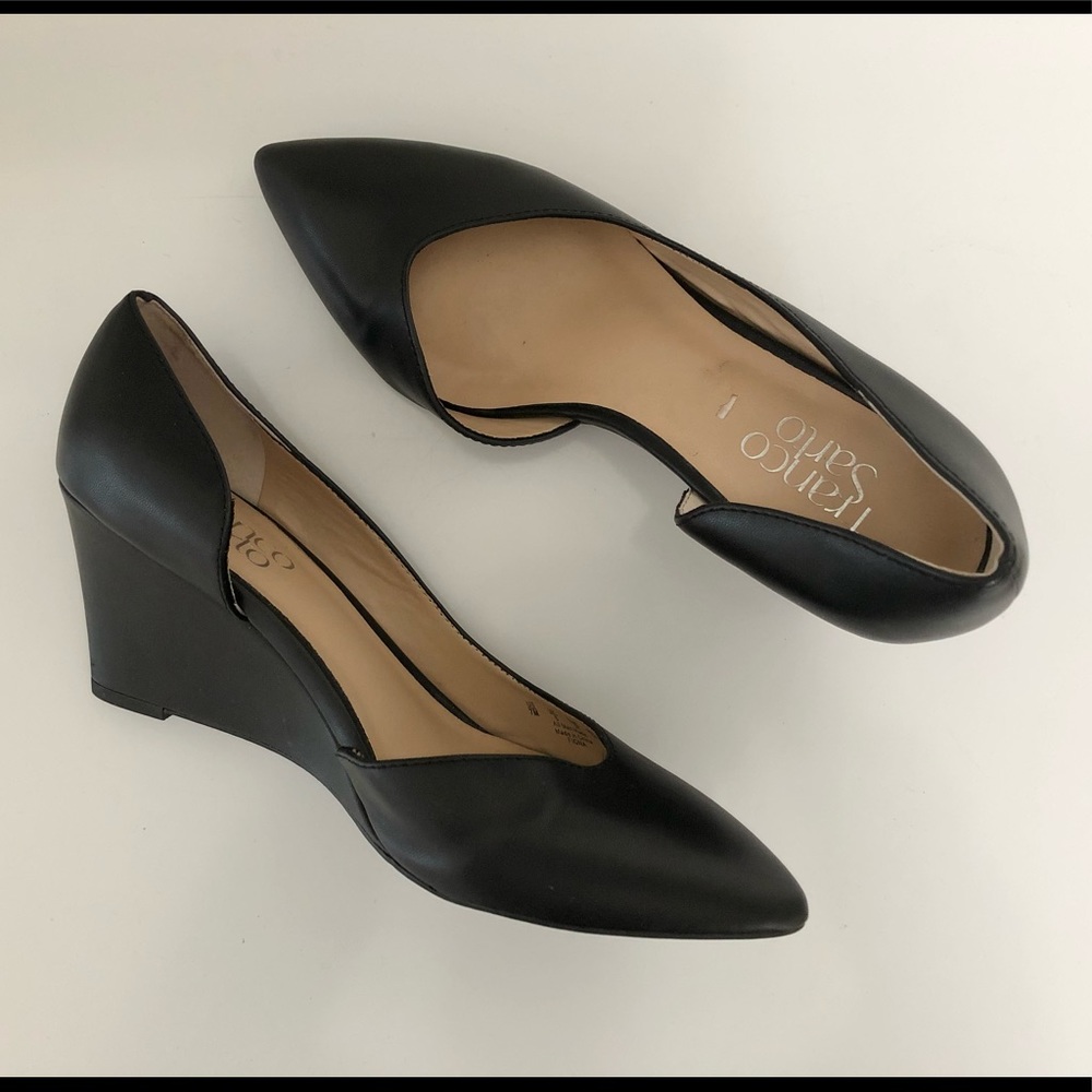 Franco Sarto black wedges